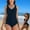 S-Navy, variant on Women Swimsuits Classic Solid Color Two Piece Swimsuit Bikini Tankini Top With Bottoms Simple Clothing 2Xl Navy