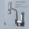 thumbnail image 4 of Robinet d'Évier de Vanité Domestique à Affichage Numérique Design avec Interface Universelle G1/2, Excellent Matériau en Cuivre, Affichage de la Température LED, 5 Modes d'Eau, Application Large, 4 of 8