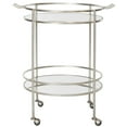 thumbnail image 2 of SAFAVIEH Lavinia Round 2-Tier Modern Bar Cart with Casters, Silver/Mirror, 2 of 5