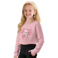 thumbnail image 5 of Xoenoiee Christmas Axolotl Heart Cherry Blossom Print Girls Crop Top Sweatshirt Xmas Long Sleeve Pullover Tops Teen Girl Casual Round Neck Fall Winter Sweater, 9-10 Years, 5 of 7