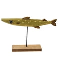 thumbnail image 1 of Wooden Fish Ornament With Stand Stylish For Tabletop Decoration In Office Or Living Room, 1 of 5