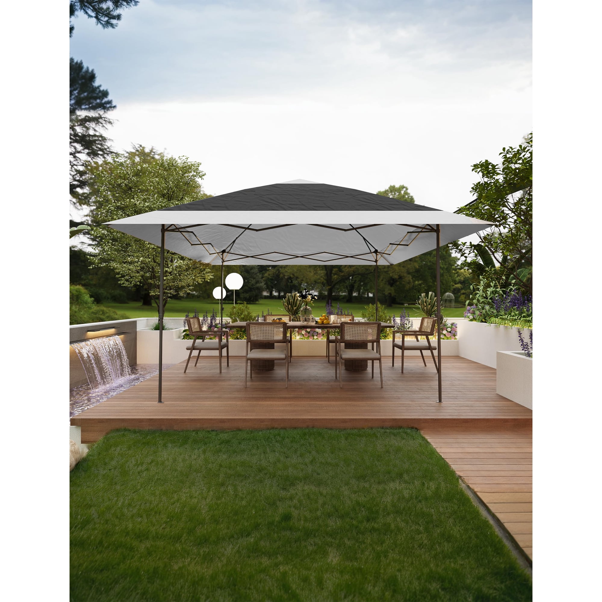 Trilenars 12 x12FT Outdoor Gazebo, Easy Pop up Outdoor Canopy Tent，Pop-up Canopy Tent Straight Legs Instant Canopy for Outside with Wheeled Bag，for Outdoor Events