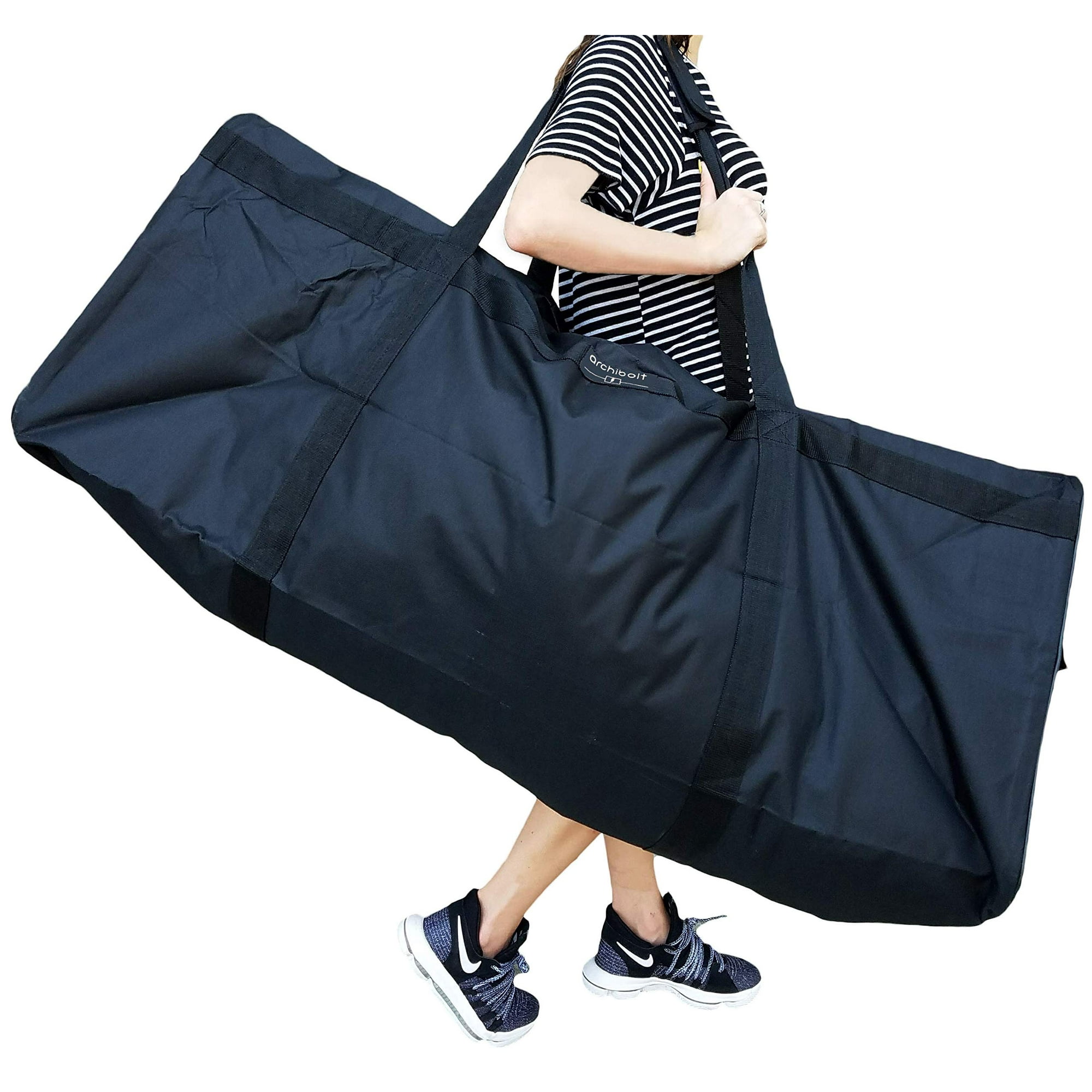 Archibolt 50 Inch Oversized Duffle Bag Heavy Duty Luggage Bag Xl Duffle Bag Sports Bag Camping Bag Boat Huge Storage Duffle Bag Black 50 X 20 X