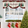 thumbnail image 3 of Merry Christmas Tree Tie Up Valances Curtain, Red Plaid Xmas Garland Vintage Linen Adjustable Rod Pocket Short Window Treatment Tie Up Curtains Valances for Kitchen Living Room Bathroom 60x18 Inches, 3 of 9