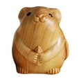 thumbnail image 2 of YOHAVEN Wooden Carving Figurine Mini Animal Sculpture, Handmade Small Wood Ornament Desk Decoration Collectible Gift for Home Office, 2 of 8