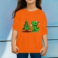 thumbnail image 2 of Curuila Toddler Boys Girls Tops Long Sleeve Christmas Cartoon Dinosaur Prints Crew Neck Autumn T Shirt Orange Size 7-8 Years, 2 of 4