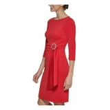 AVEC LES FILLES Womens Pink Pleated Zippered Pintuck Waist Tiered Skirt Lined Blouson Sleeve Surplice Neckline Mini Party Fit + Flare Dress