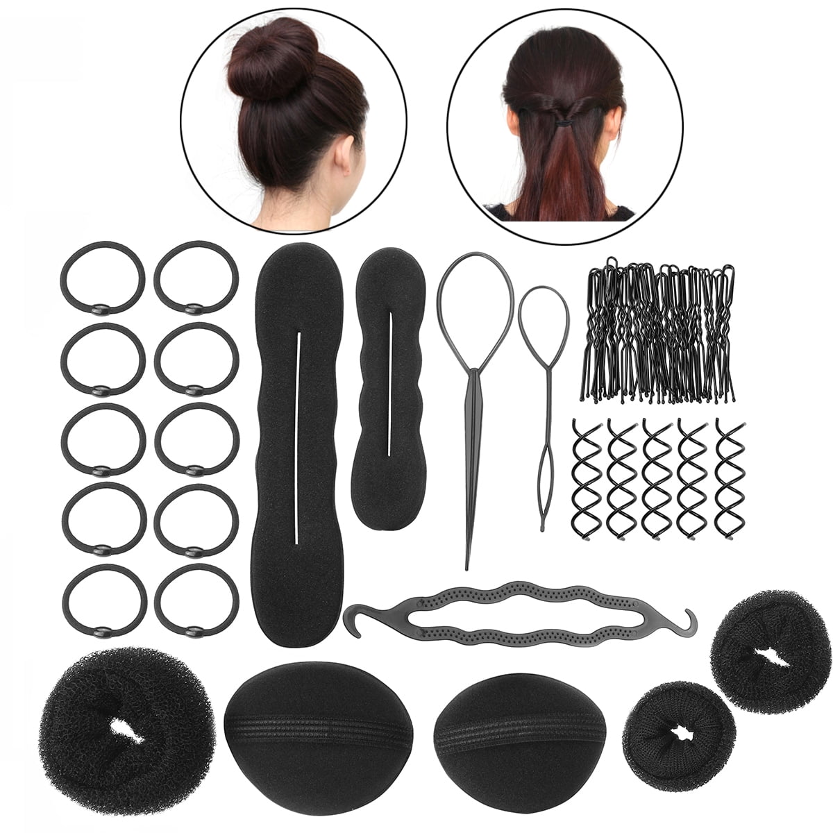  CGH Cute Girls Hairstyles! Unicorn Hair Kit with Bun Maker Foam  Roll Tool : Beauty & Personal Care