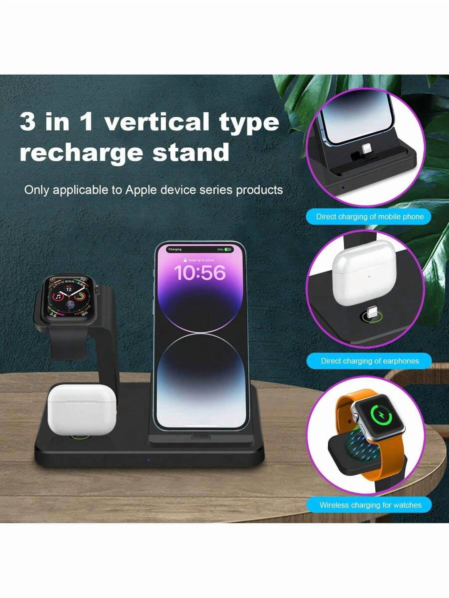 3 in 1 Wireless Charger Stand for iPhone 14-6, Apple Watch Ultra/SE/10-2, AirPods 4/3