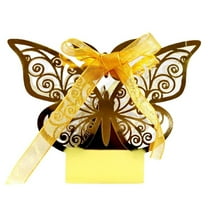 50-Pack 3D Butterfly Candy Boxes - Pearlescent Paper Gift Favor Boxes for Baby Showers, Weddings, Birthdays, DIY Party Decor