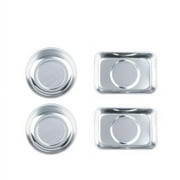 4 Pcs Magnet Tray Magnetic Parts Holder Dish Organizer Stainless Steel 3" 93CM