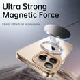 thumbnail image 4 of Transparent Magnetic Case for Apple iPhone 16 Pro Max, Camera Lens Kickstand Compatible with Magsafe Shockproof Slim Fit Luxury Back Cover Clear Phone Case for iPhone 16 Pro Max, Gold, 4 of 6