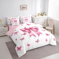 thumbnail image 3 of Feelyou Dreamy Pink Bow-tie Twin Bedding Sets 7pcs, Butterfly Animal Bedding Comforter Set, 3 of 8
