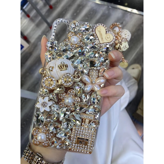 Funda de lujo con diamantes en 3D para iPhone, carcasa trasera con diamantes de imitación para modelos 13, 12, 11 Pro Max, X, XR, XSMax, X, 8 Plus, 7Plus Fivean unisex