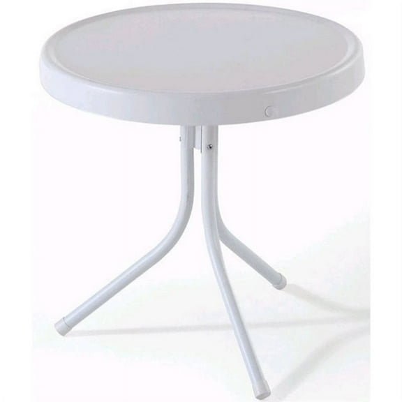 Pemberly Row Retro Metal Table in White