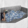 thumbnail image 6 of Watercolor Soft Flannel Fleece Throw Blanket, Japanese Flower Circle Petal Pattern Spring Inspired Hand Drawn Eastern, Cozy Plush for Indoor and Outdoor Use, 50" x 60", Sky Blue, by Ambesonne, 6 of 6