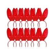 Set Of 12 9.5" Red Satin Easter Bunny Rabbit Costume Ears Costume Accessories
