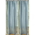 thumbnail image 3 of Lined Tie Top Sari Curtains 43" W X 96" L matching tiebacks- Handcrafted Gray Indian Drapes with Lining, Offering Privacy and Insulation for Living Room/Bedroom/Dining Room, Sold in Pairs, 3 of 6