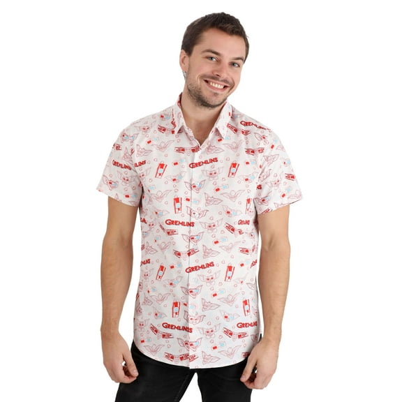 Adult Going to the Movies Gremlins Button Up Shirt