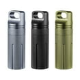 thumbnail image 1 of Pill Case Aluminium Alloy Waterproof Moisture-proof Box Portable Pills Tablet Dispenser Portable Home Carrying Organizer Container Black, 1 of 9