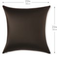 thumbnail image 2 of 22" x 22" Throw Pillowcases (Cover Only) - 85/15 Nylon, Spandex - Luxurious, Silky, Stretchy & Soft - 1 Pcs Solid Color - A Perfect Choice for Couch Chairs Sofa Bed Adult or Kids Bedroom, Black, 2 of 7
