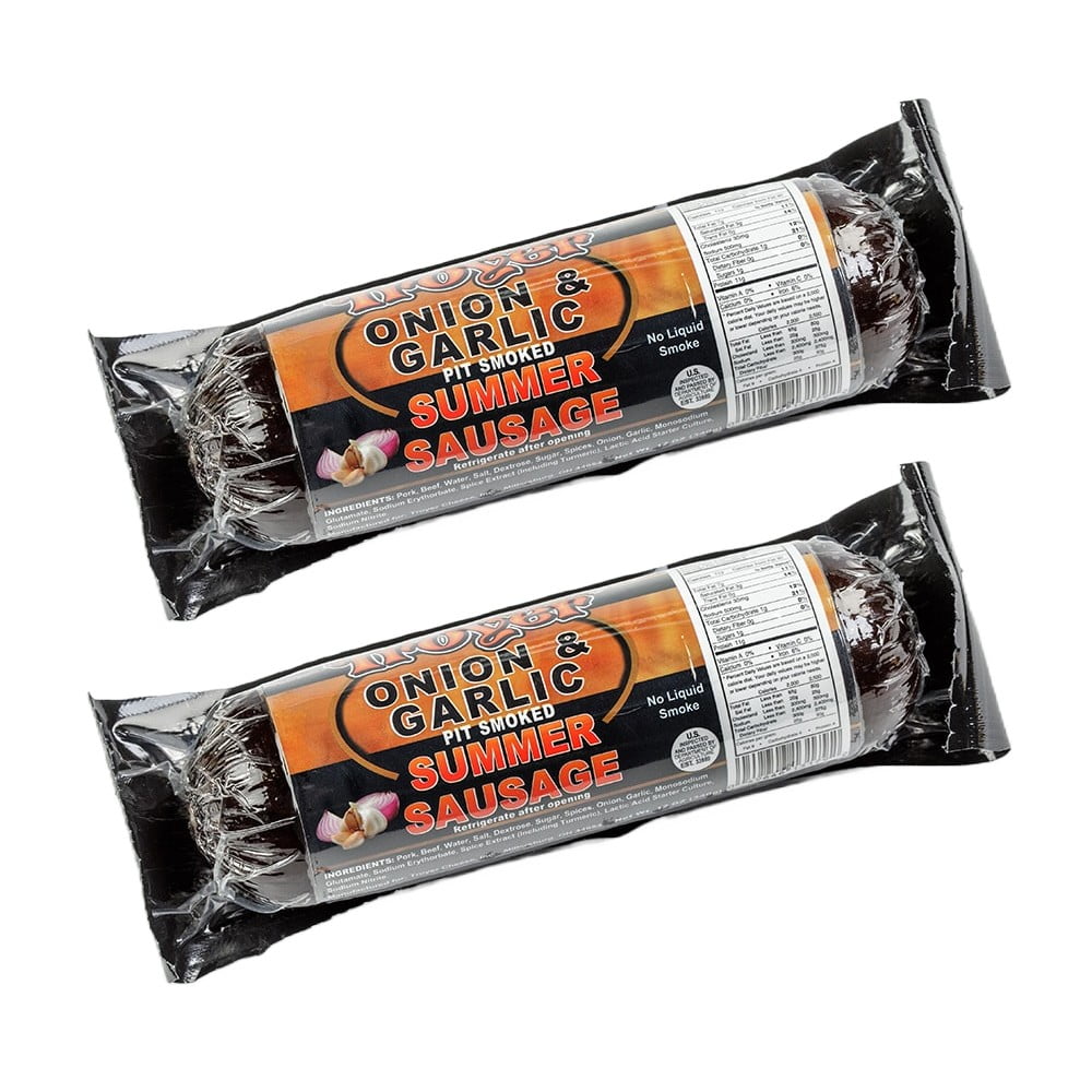 Summer Sausage Onion Garlic from Amish Country Slice and Enjoy Pack of 2