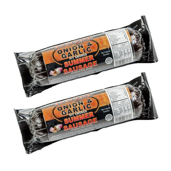 Summer Sausage Onion Garlic from Amish Country Slice and Enjoy Pack of 2