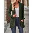 thumbnail image 3 of Women'S Long Cardigan, Autumn and Winter Long Sleeve Front Open Sweater with Pockets Olive Green XL, 3 of 6