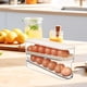 thumbnail image 4 of Dispensador de huevos con ruedas para refrigerador, organizador de huevos, contenedor de huevos, doble piso, estante para huevos, almacenamiento de cocina, 4 of 8
