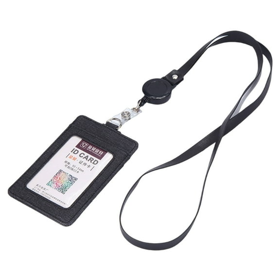 CCOCC Badge Holder,Button Closure Design Id Badge Holder,Secure Card Storage Functional Lanyard Card Holder,Black