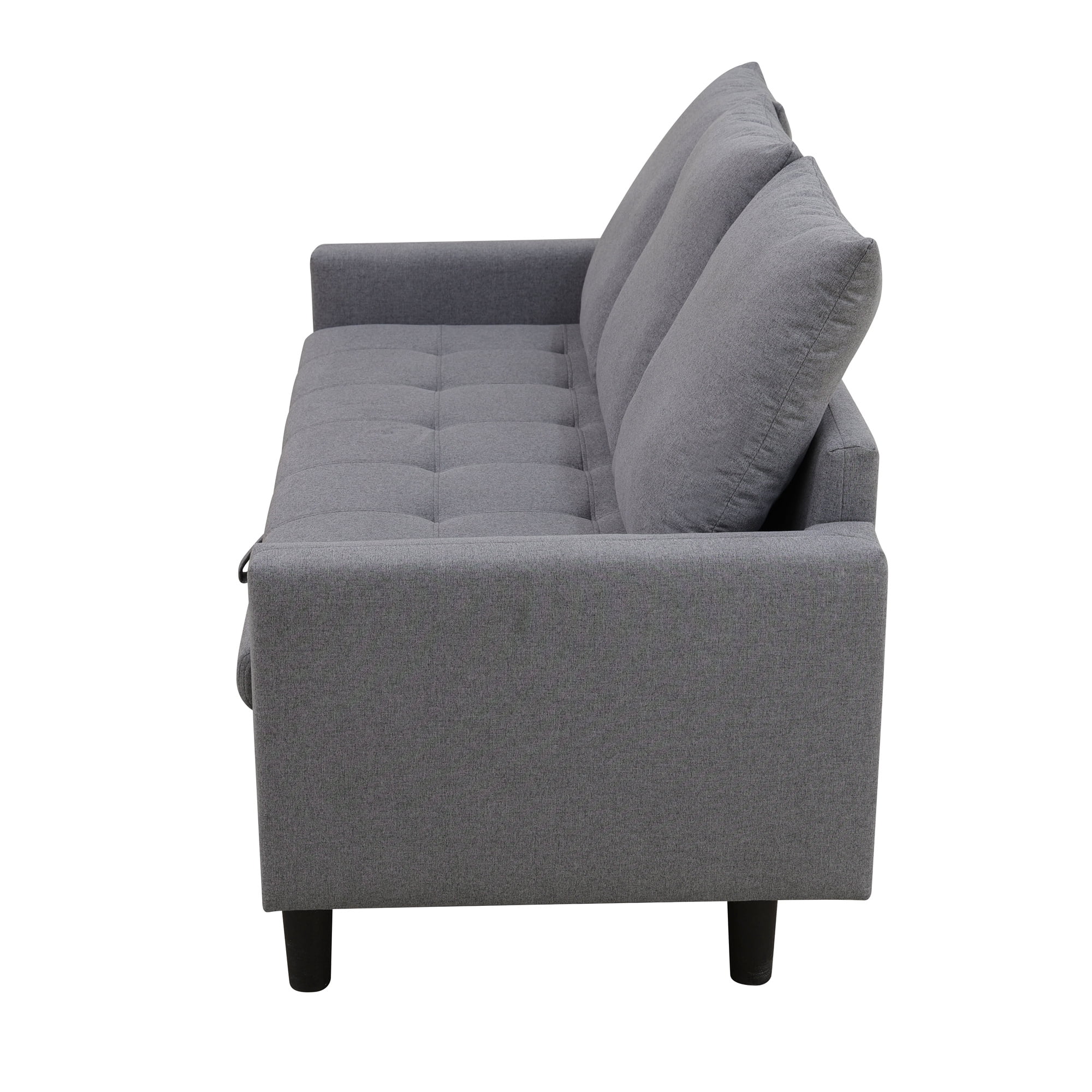 Aukfa 60" Small Sofa Couch with Storage Seat for Living Room, Bedroom, Linen, Gray