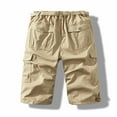 thumbnail image 4 of QingYiHua Men's Cargo Shorts on Clearance Men's Summer Shorts Casual Hiking Travel Shorts with Pockets Elastic Waist Twill Outdoor Shorts Mens Clothes Clearance Khaki,XXL, 4 of 6