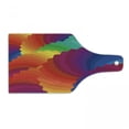 thumbnail image 1 of Colorful Cutting Board, Modern Gradient Dash Sea Shell Inspired Wavy Dimension Palette Stripes Artisan, Tempered Glass Cutting and Serving Board, Wine Bottle Shape, Multicolor, by Ambesonne, 1 of 1