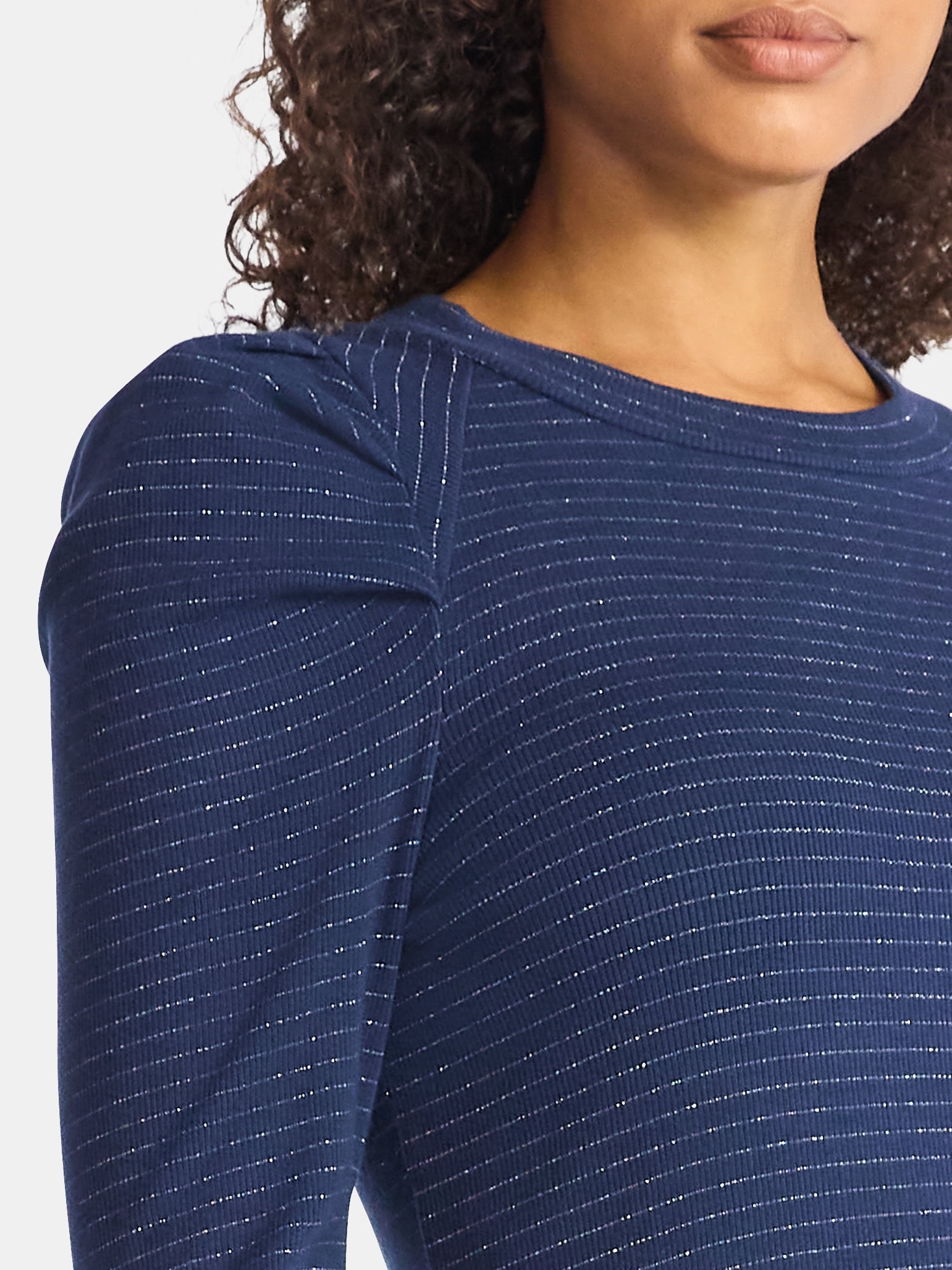 Time and Tru Women's Top with Long Puff Sleeves, Size XS-XXXL