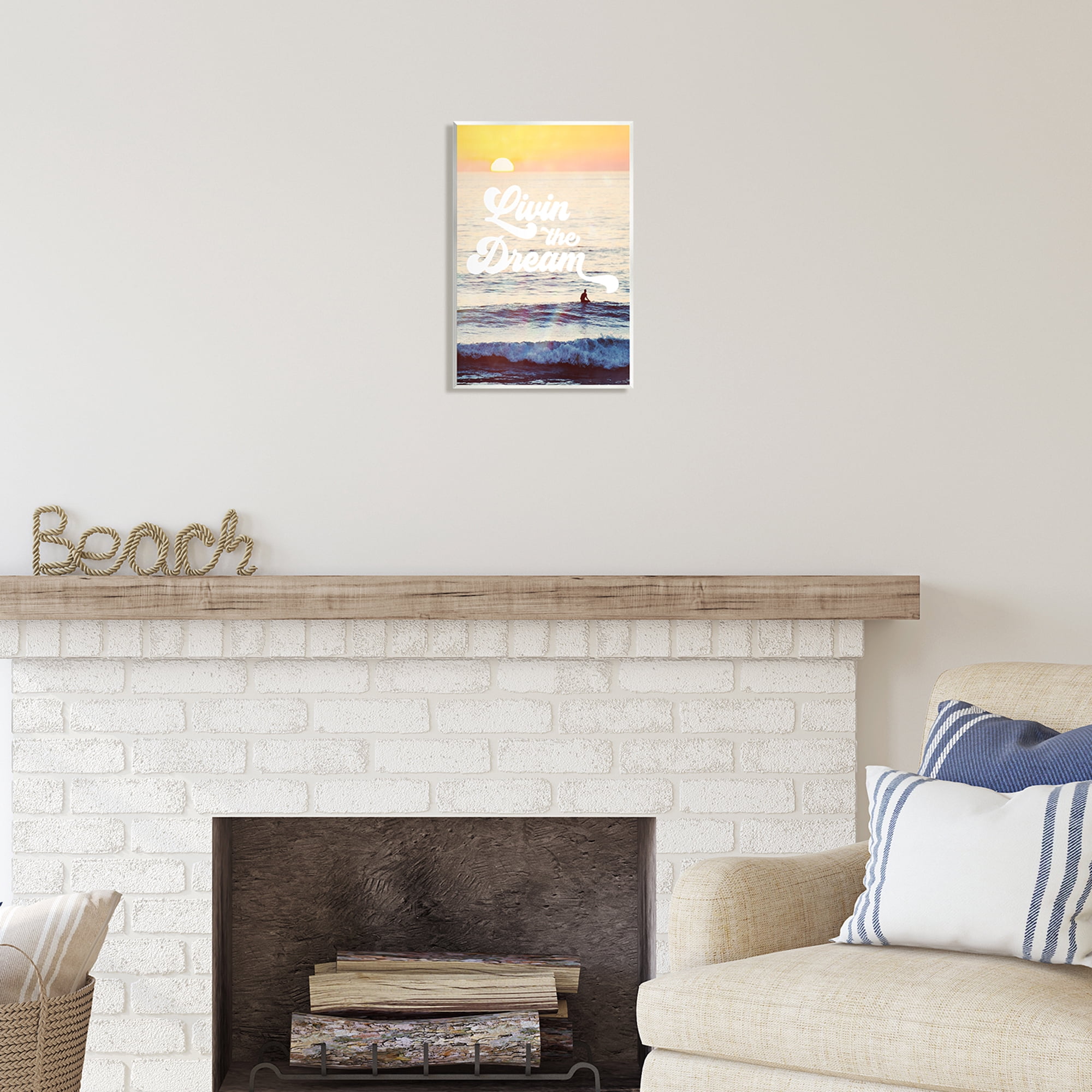 Stupell Industries Livin The Dream Phrase Nature Painting Unframed Art Print Wall Art, 10 x 15