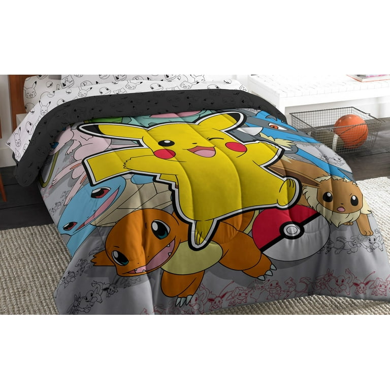 Pokemon First Starters 4 Piece Twin Bed in a Bag Bedding Set