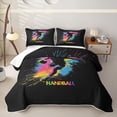 thumbnail image 2 of Feelyou Graffiti Handball Quilt King for Boys, Splash Basketball Dripping Sport King Coverlet Set, 3 Pieces, 2 of 7