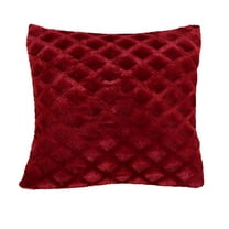 LAMIRO Decorative Throw Pillow for Couch 18" x 18" Soft Plush Textured Velvet Cushions for Sofa Luxury Indoor Decor Pillows for Living Room Bedroom,Throw Pillows Under 5$,1Pack,Red