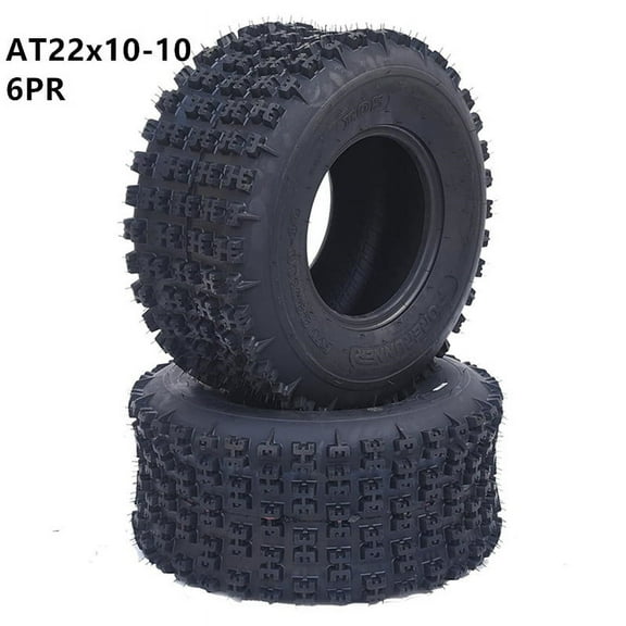 Ladcaser 2 Pack 22x10-10 ATV Tires 6 Ply All Terrain Rear Tires 22x10-10 6PR TL ATV UTV Trail Sand Mud Off-Road Tires Tubeless EOS Black