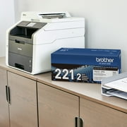 Brother Genuine Standard Yield Black Printer Toner Cartridge, TN2212PK, Two-Pack