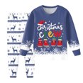 thumbnail image 2 of Staki Christmas Pjs Boys Pajamas Big Boys Silky Pajamas Satin Long Sleeve and Pants Button Down 2 Piece Pjs Sleepwear Set(Navy,3-4 Years), 2 of 6