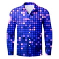 thumbnail image 4 of Telankuip Mens Sparkling Sequins Print Dress Shirt Mardi Gras Long Sleeve Button down Plus Size Casual Top Shirt Disco Party Nightclub Carnival Holiday Prom Fashion Outfits 6-Purple XXL, 4 of 4