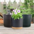 thumbnail image 4 of Grey Pot 6.5" Indoor and Outdoor Flower Pot with Drainage Holes and Saucer Home Garden Modern Decor Flower Pots for Succulents, 4 of 9