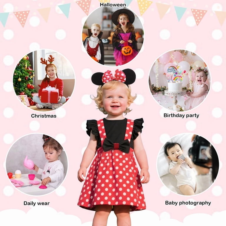 princess dress up 12 18 months Jurebecia Girls Baby up Princess Dresses Toddler Cute Polka Dots Fancy Costume Kids Bowknot Tutu Disfraces Red 12-18 Months, Infant Girl's