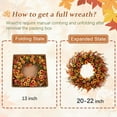 thumbnail image 5 of Yastouay Fall Wreaths for Front Door,22 Inch Autumn Wreath with Daisy Lavender Fall Leaves,Large Fall Floral Wreath for Thanksgiving Harvest Home Decor, 5 of 8