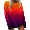 thumbnail image 2 of 2023 Chandail en Molleton Oversize pour Femmes Mode Femme Manches Longues Col Rond Blouse Imprimée Automne Pull Décontracté Tops Coupe Ample Tops pour Femmes, 2 of 5