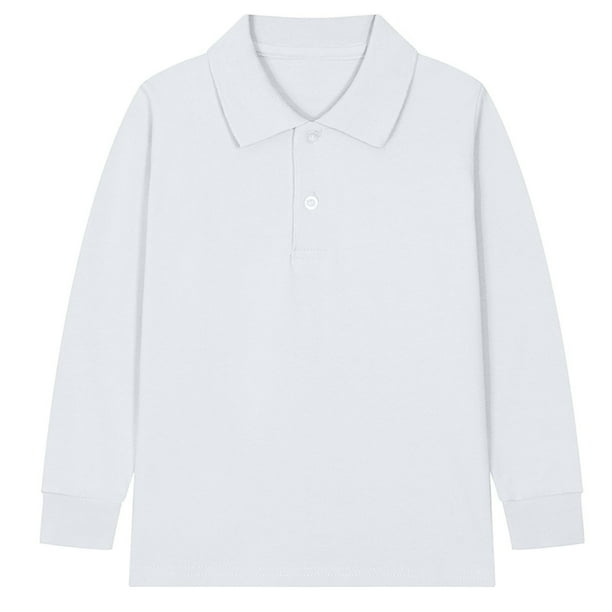 Odeerbi Camisas de Golf de Manga Larga Botón de Solapa Camisas de Tenis Uniforme Escolar