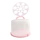 thumbnail image 5 of Porta pasteles con tapa, caja portátil para pasteles, soporte para pasteles, base rosa para servir 10 pulgadas con rejilla, 5 of 9