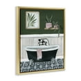 thumbnail image 3 of Stupell Industries Eclectic Green Bathroom Scene Gold Floating Frame Canvas Art, 25 x 31, by Yvette St. Amant, 3 of 8