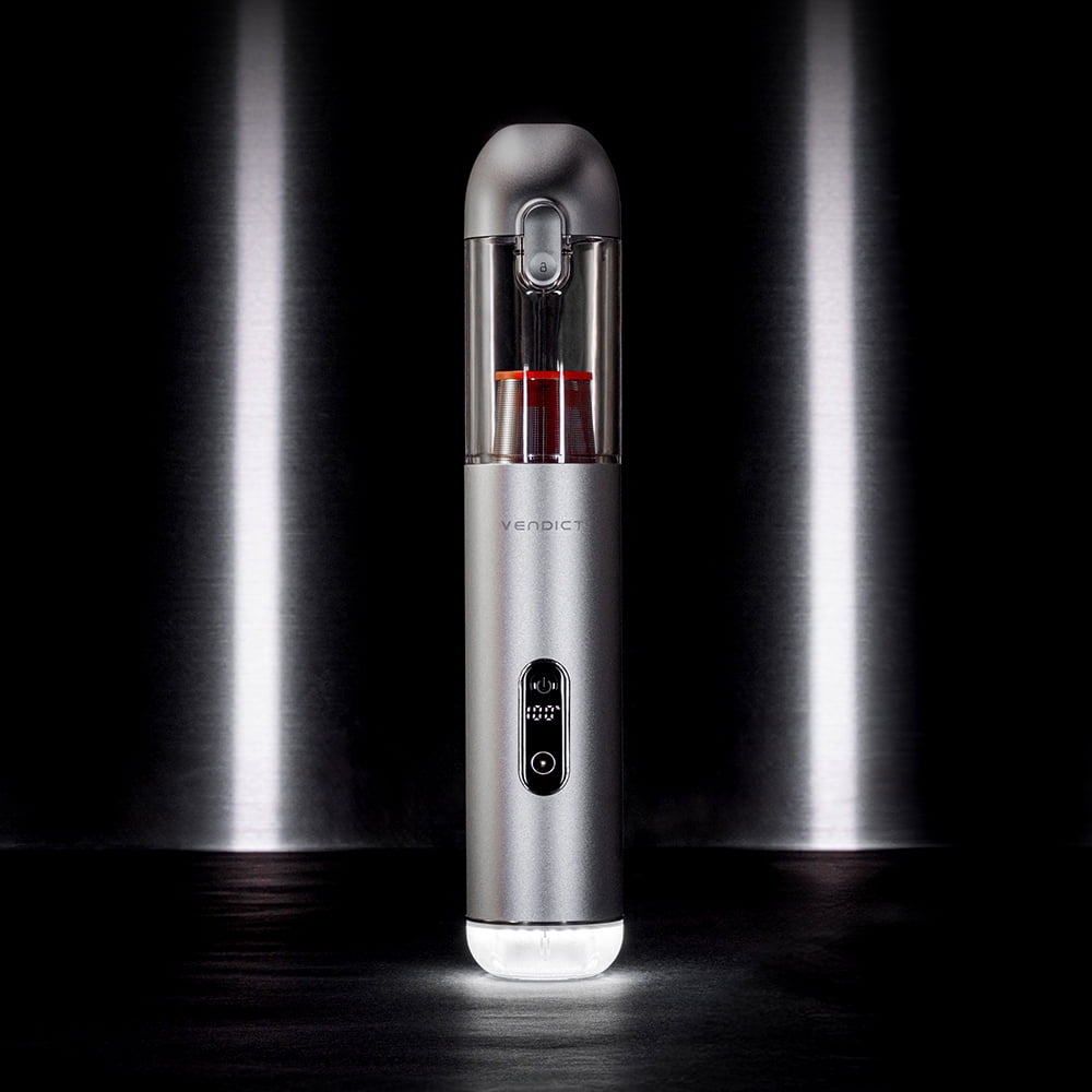 VENDICT Wireless Car Vacuum Cleaner Silver Lining Pure Set with Hard Case, H13 Filters (3 Pack), and Pure Pro Upgrade